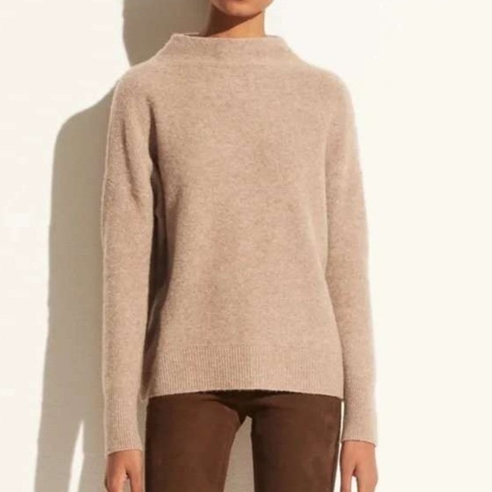 Vince Boiled Cashmere Funnel Neck Minimalist Luxury Sweater XS